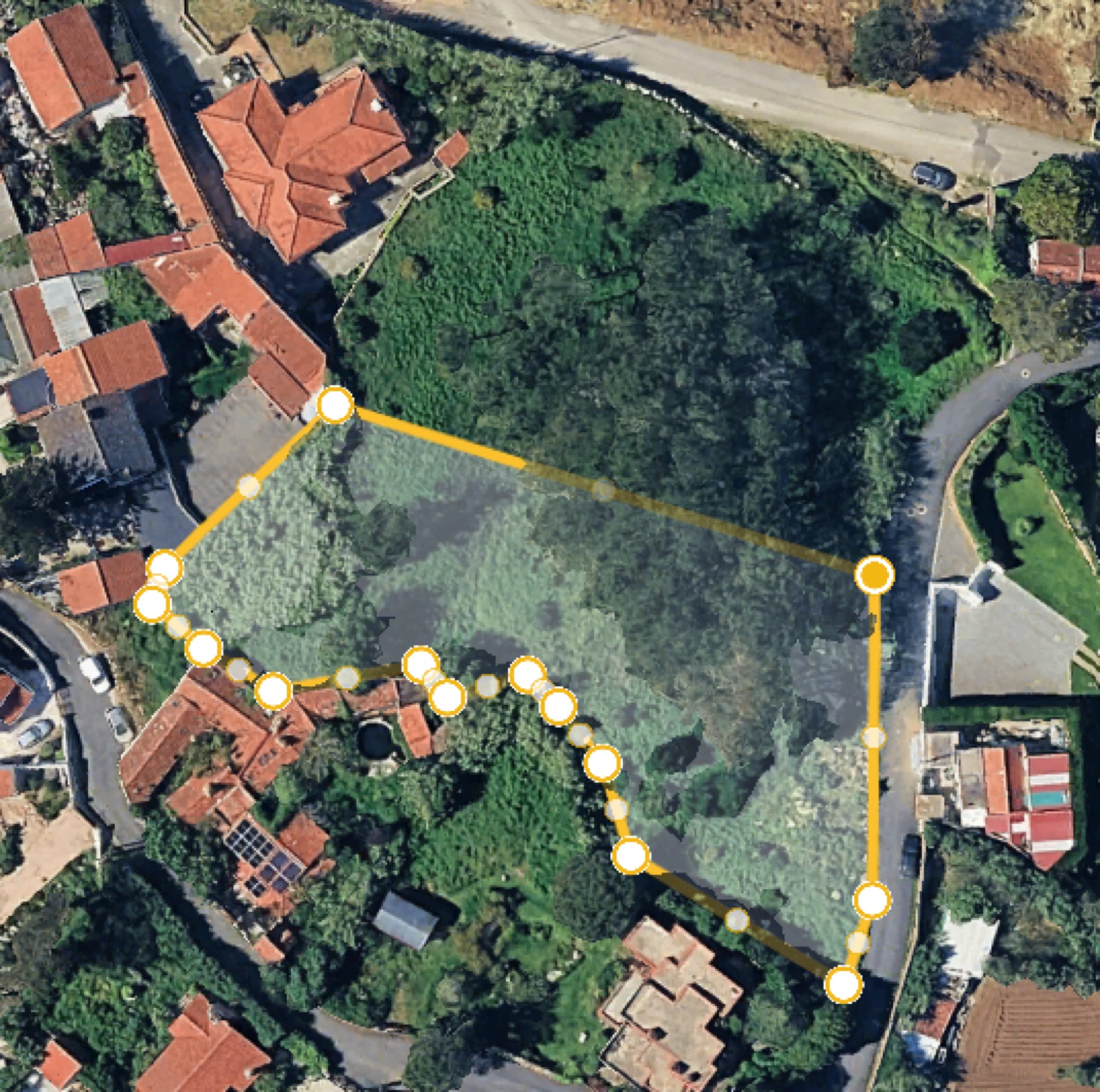 Published aerial image showing the second Azoia plot outline