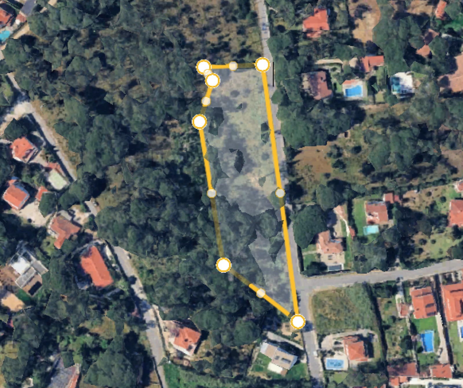 Published aerial image showing the Banzão plot outline