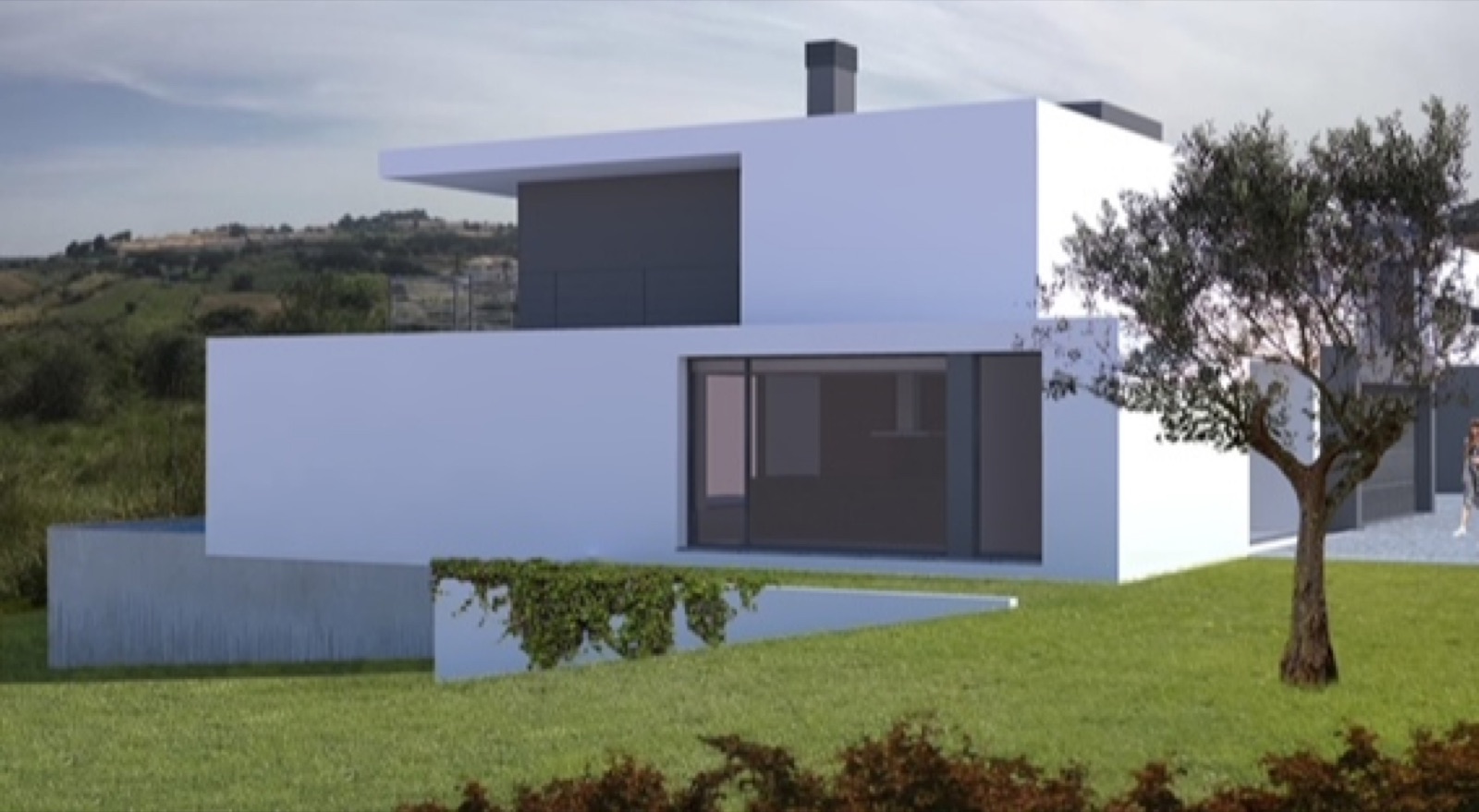 Architectural visualisation of the villa exterior