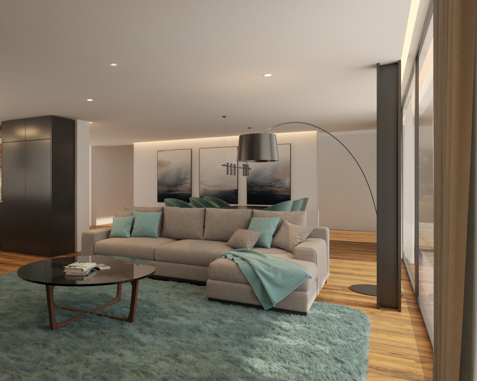Architectural visualisation of the living room