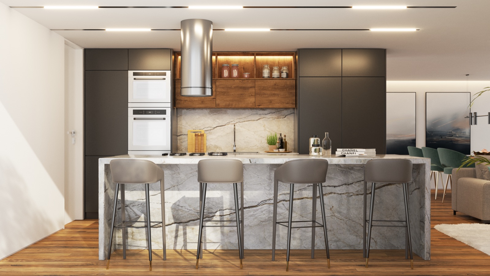Architectural visualisation of the kitchen