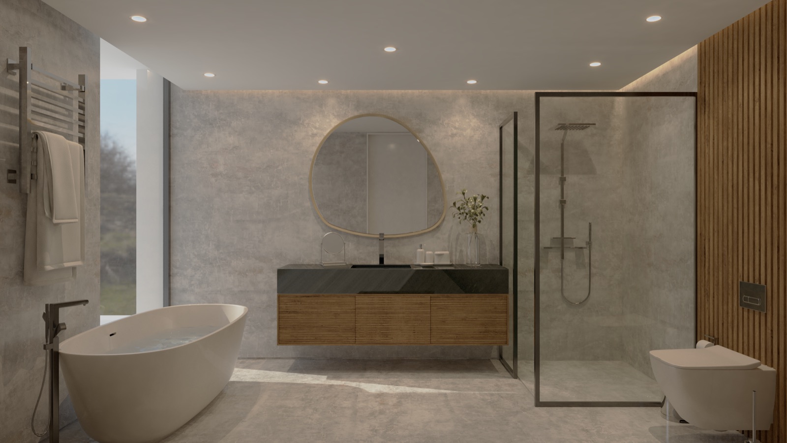 Architectural visualisation of the bathroom